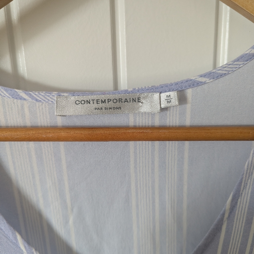 Simons Light Blue & White Striped Midi Dress - Picture 7 of 8